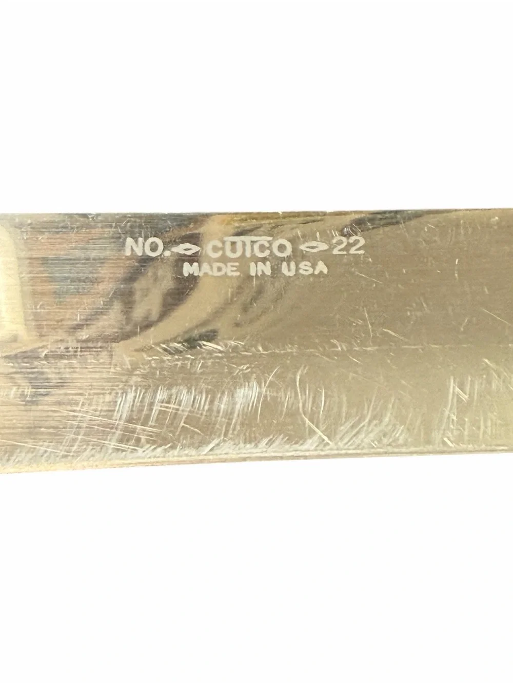 Cutco No 22 Butcher Knife w/Brown Swirl Handle 8